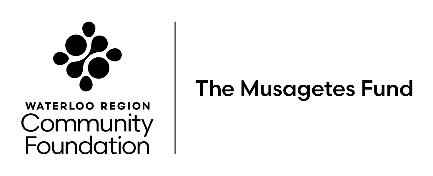 Waterloo Region Community Foundation diamond of dots logo with side text of The Musagetes Fund