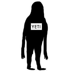 Click to visit the Yeti website. Black yeti figure with a white box and the word yeti in its chest.